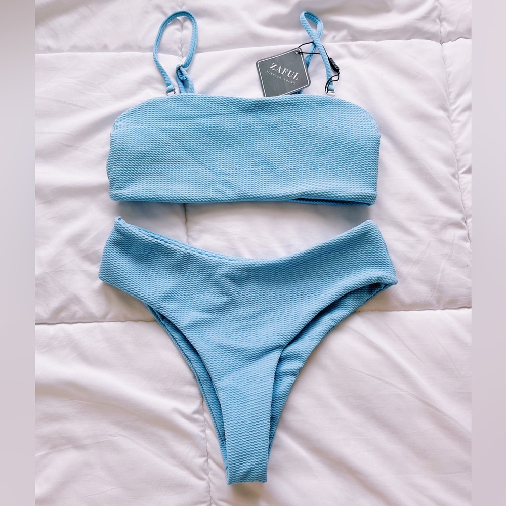 zaful sky blue bikini set, NWT